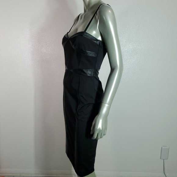 Armani Exchange‎ Womens Bodycon Dress Size 4 Removable Straps Stretch Black - Picture 3 of 9